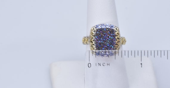 Blue Purple Druzy Ring with Tanzanite Accents - 1… - image 3