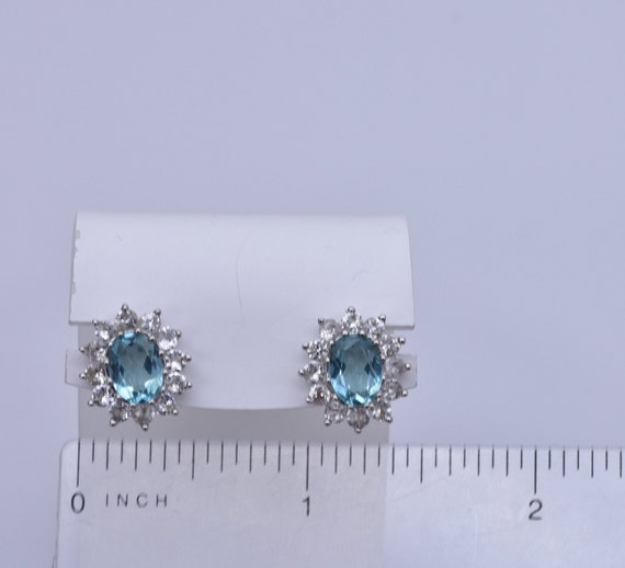 Genuine Blue Apatite Earrings - 925 Sterling Silv… - image 2