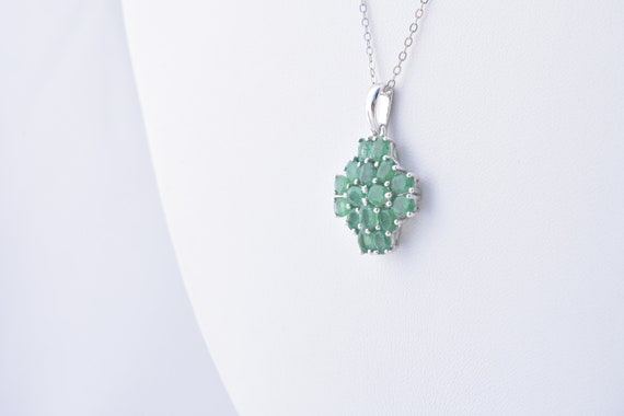 Genuine Emerald (Ovl) Pendant With 20" Chain in P… - image 4
