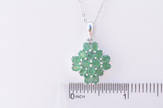 Genuine Emerald (Ovl) Pendant With 20" Chain in P… - image 5