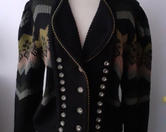 Veste gilet cardigan laine vintage autrichien