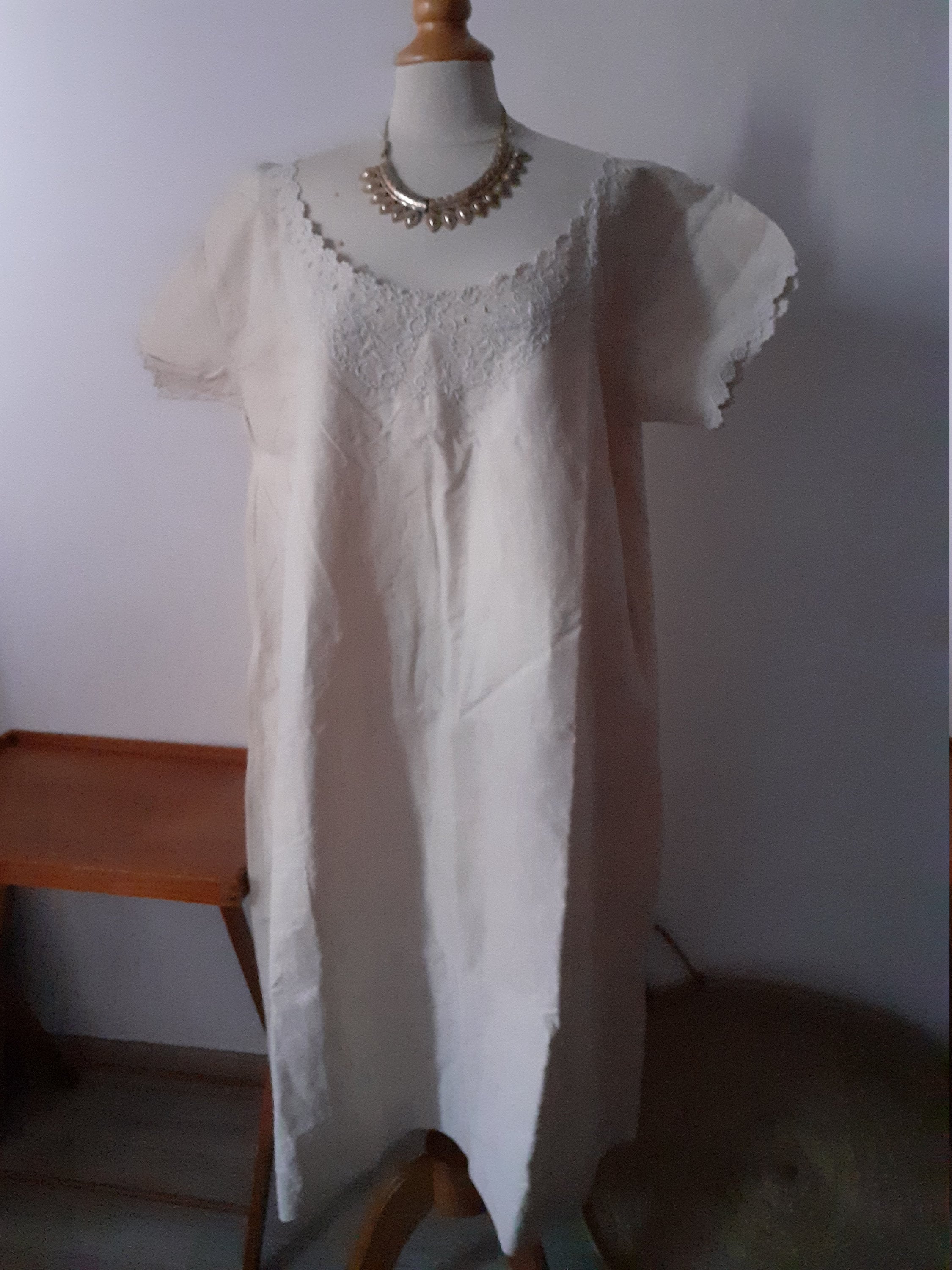 Vintage Linen Dress Nightgown Etsy