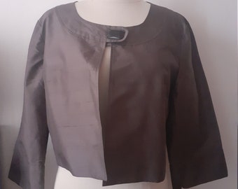 Bolero Jacke Caroll grau Seide