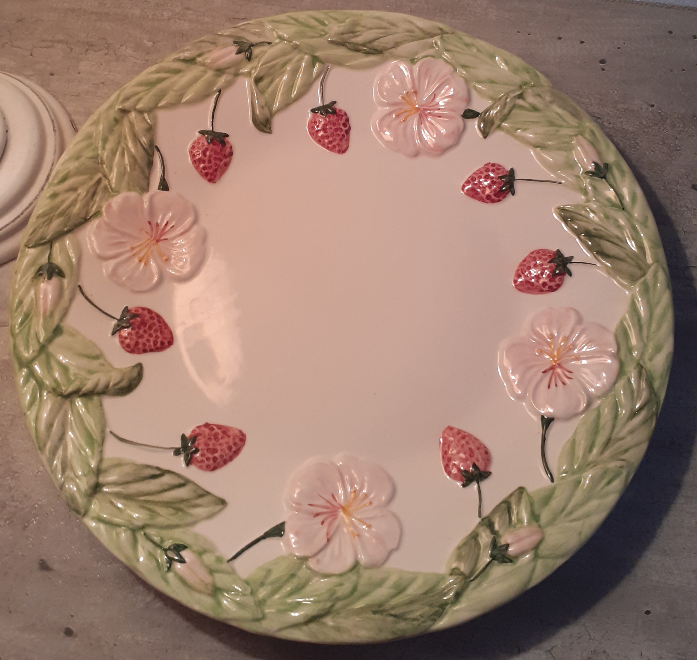 Assiette Bucolique Fraises et Liserons