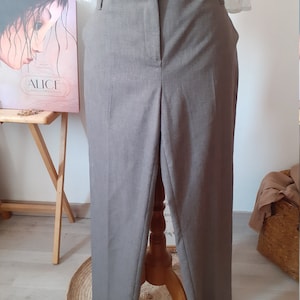 Pantalon marron taupe classique Caroll, Dark Academia Old Money