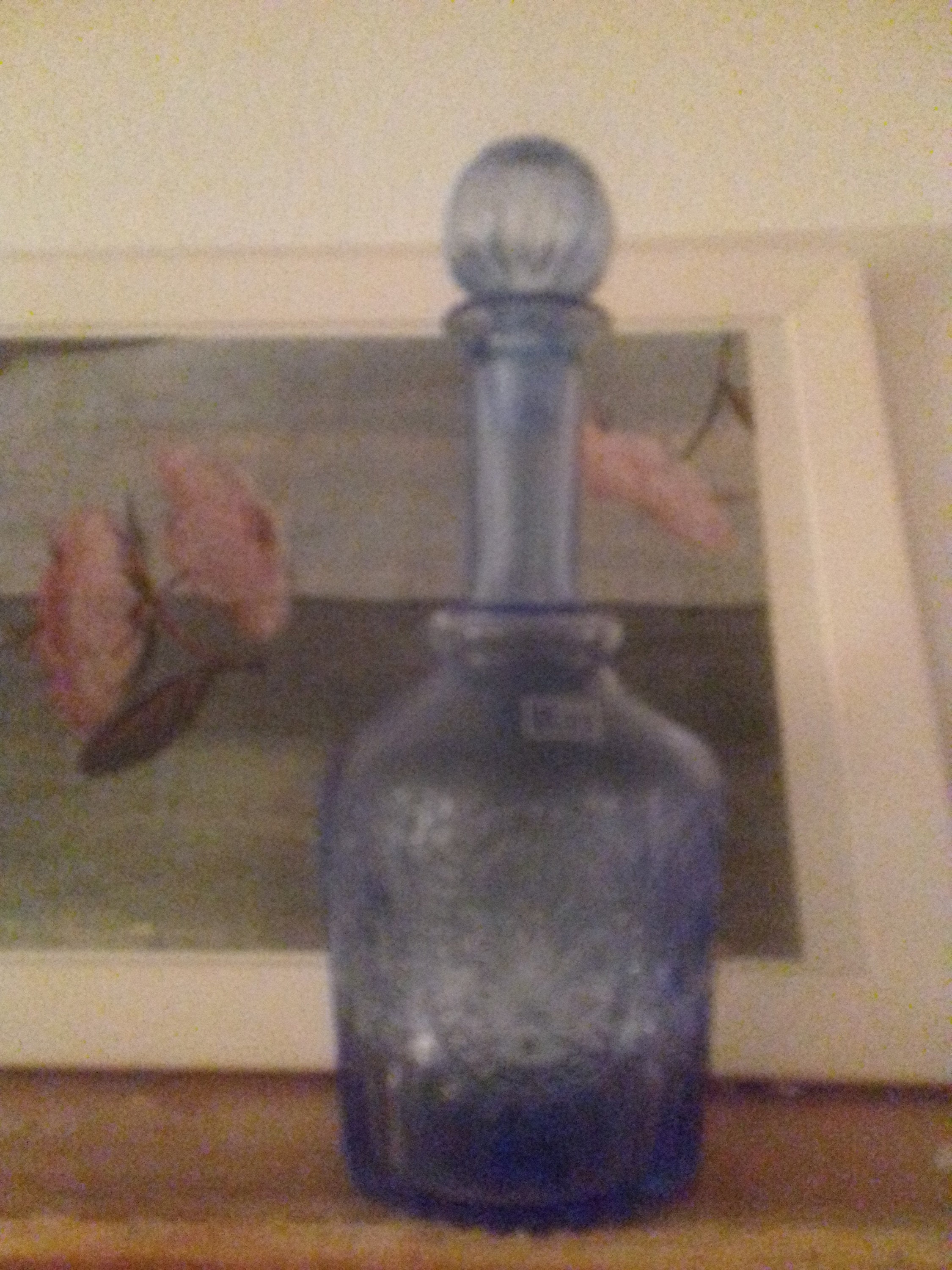 Flacon Carafe Vintage Verre Bleu