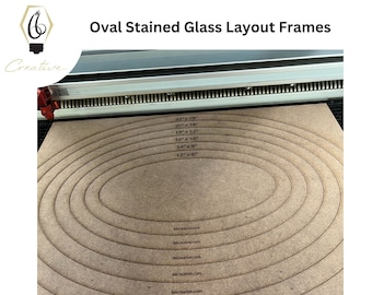 Oval Stained Glass Layout Frames, MDF Jig, 6 Sizes