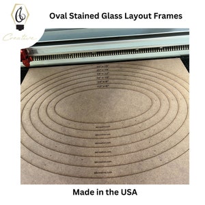 Stained Glass Layout Frame,  Oval Layout Frame,  Stained Glass Jig,  Stained Glass Supply, Stained Glass Pattern