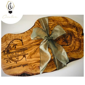 Olive Wood Serving Board | Engraved Charcuterie Board | Olive Wood Board | Wedding Gift | Corporate Gift | Closing Gift | Housewarming Gift