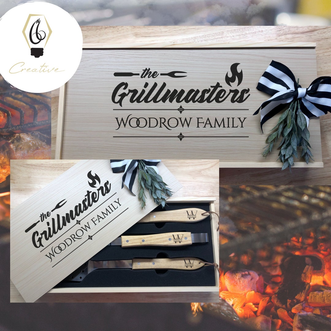 Personalized 3-piece Grill Gift Set BBQ Grill Tool Set Custom Gift for ...