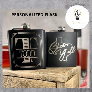 Personalized Flask, Groomsmen Flask, Groomsmen Gift, Best Man Gift, Valentine Gift for Him, 21st Birthday Gift, Monogrammed Flask, Hip Flask