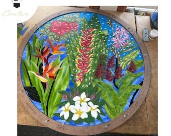 Large Stained Glass Layout Frame, Round Jig, MDF