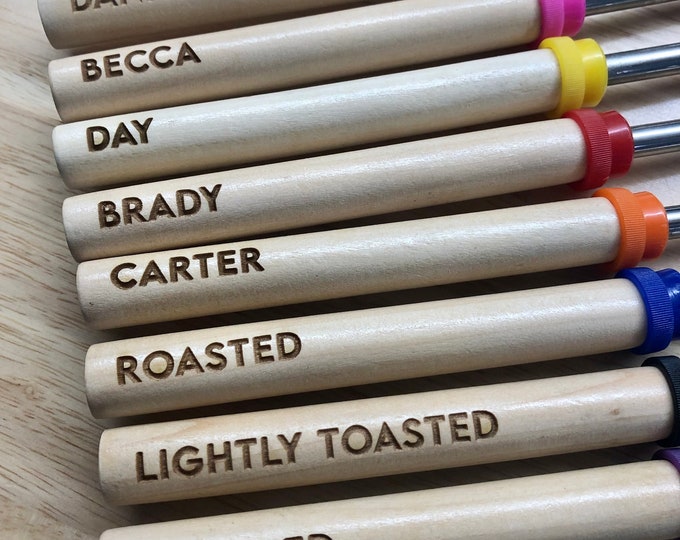 Personalized Smores Roasting Sticks, Valentine Gift, Campfire Skewers