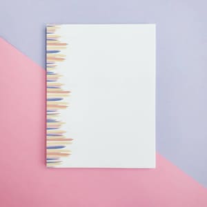Abstract Notepad, Pumpkin and Periwinkle Memopad