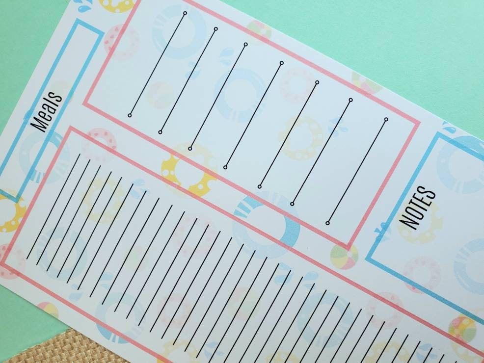 Notepad Tnm Meal Plan Notepad, Grocery List, Pool Float Weekly Planner - Etsy