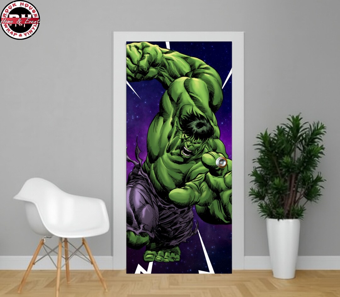 Hulk Door Wrap - Peel and Stick Vinyl Door Decal - Etsy