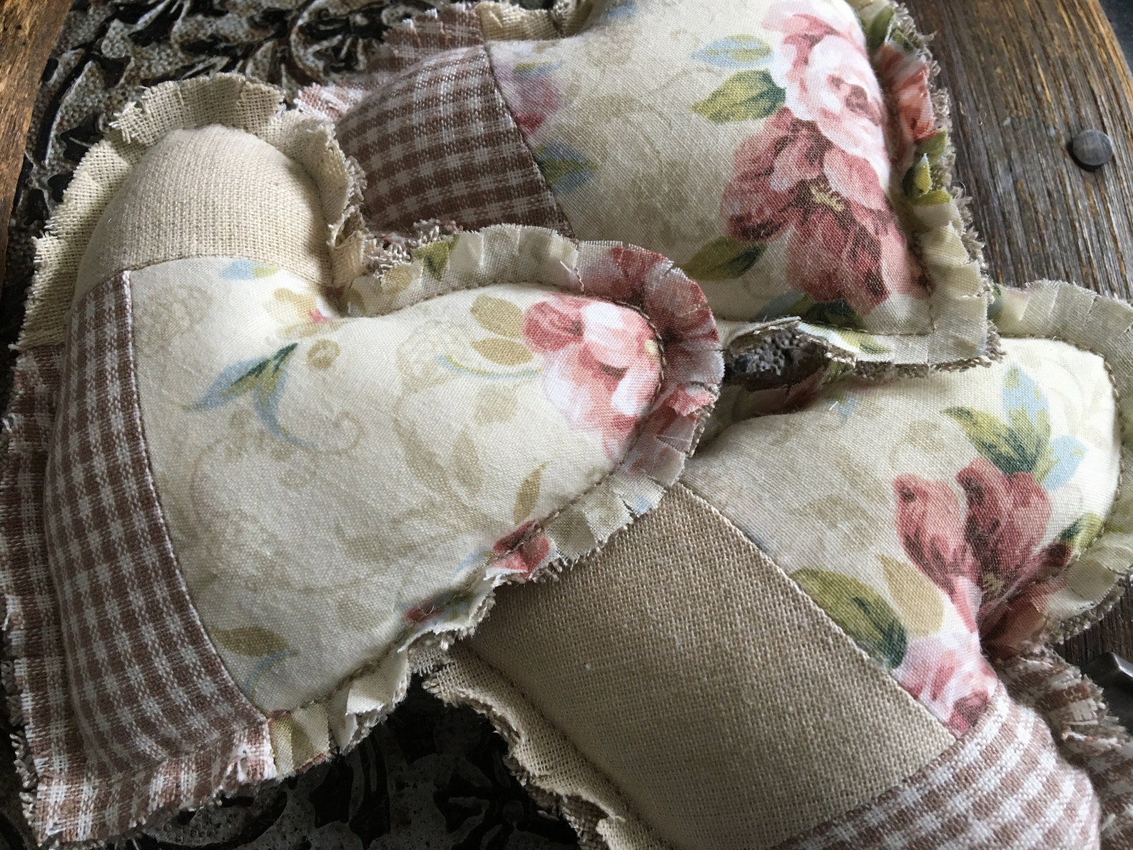 Country Hearts Bowl Fillers Ornies Tiered Tray Patchwork Rose Etsy