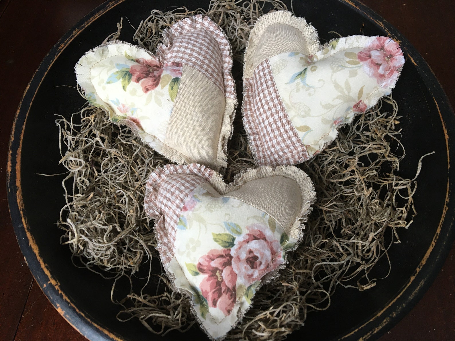 Country Hearts Bowl Fillers Ornies Tiered Tray Patchwork Rose Etsy