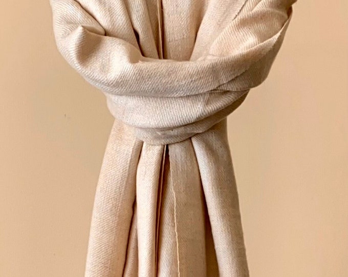 Handloom Cashmere Shawl -  Warm Ivory Beige