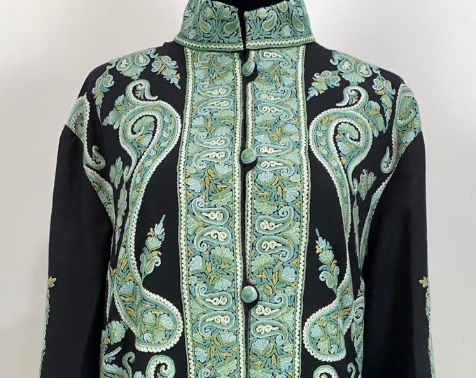 Ayse Exquisite Hand Embroidered Kashmiri Ladies Wool Jacket