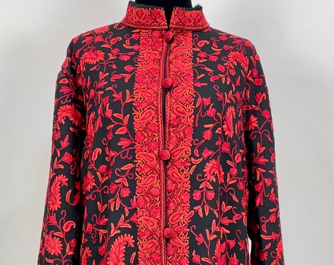 Cemile Exquisite Hand Embroidered Ladies Wool Jacket