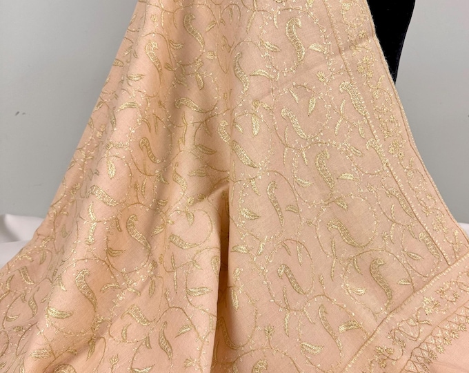 Almond Vine Hand Embroidered Wrap - Pastel