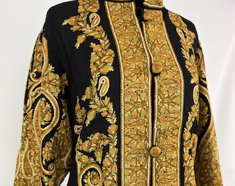 Ayse Exquisite Hand Embroidered Ladies Wool Short Jacket - Size M / EU 42/ US 10