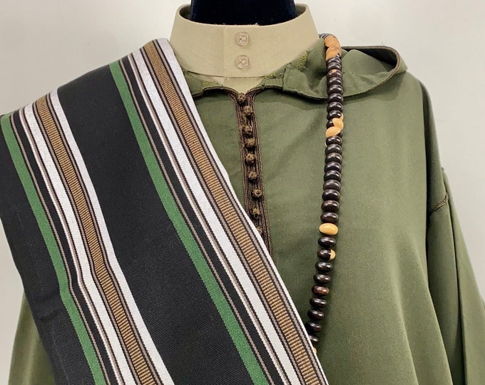 Habirah Yemeni Cotton Shawl - Black & Green