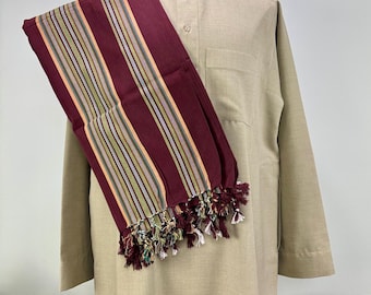 Habirah Yemeni Cotton Shawl - Maroon