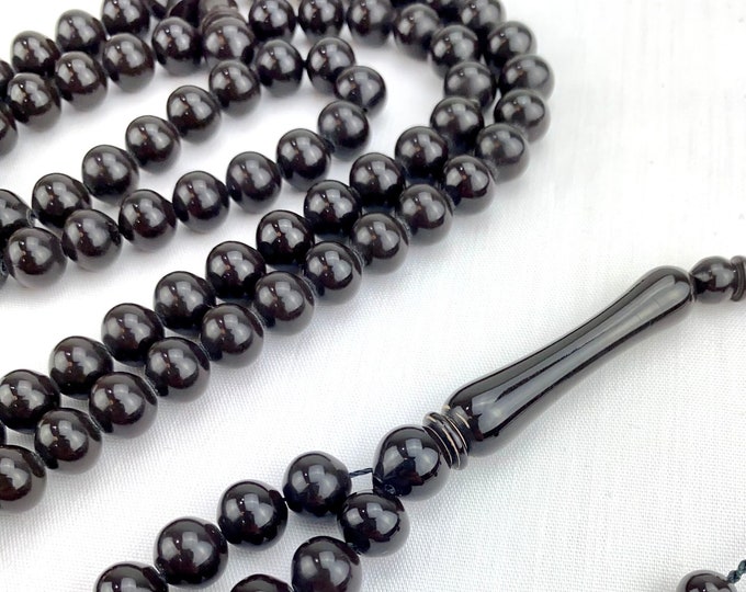 Ebony Round Prayer Beads 8 mm
