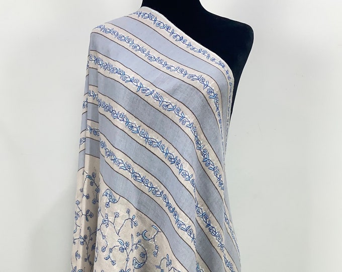 Layla Hand Embroidered Premium Wool Shawl