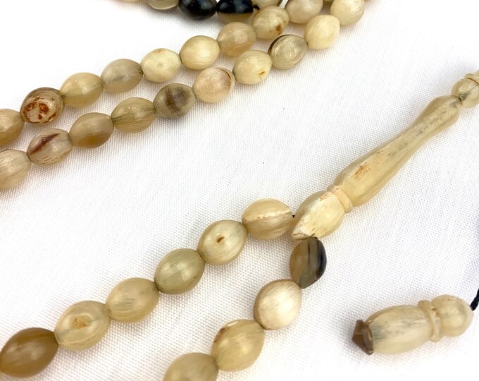 Oval Prayer Beads 7 mm - Ram Horn