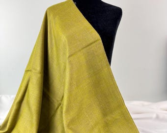 Kashmir Handcrafted Two-Sided Handloom Cashmere Shawl (Do-Shalla) - Green Gold & Hazelnut