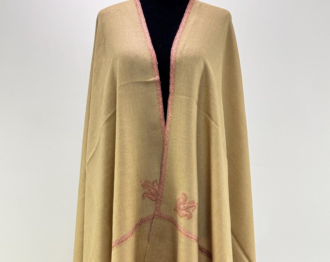 Royal Paisley Hand Embroidered Wool Shawl