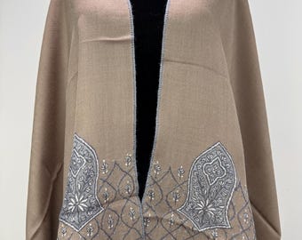 Taha Sandala Hand Embroidered Wool Shawl