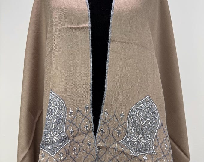Taha Sandala Hand Embroidered Wool Shawl