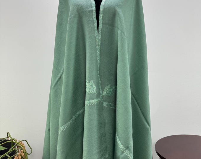Royal Paisley Hand Embroidered Wool Shawl