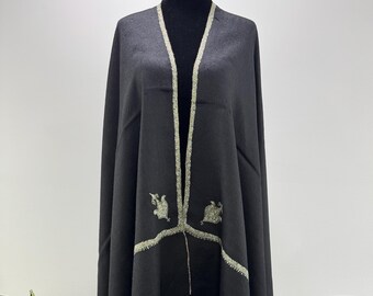 Royal Paisley Hand Embroidered Wool Shawl
