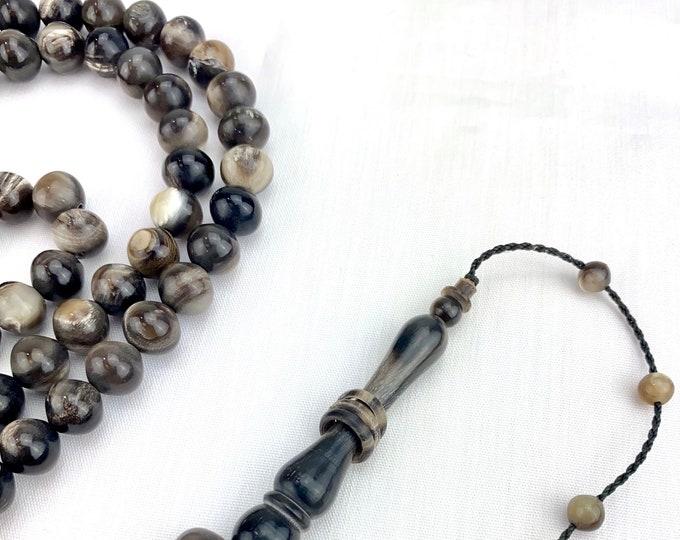 Buffalo Horn Large Round Prayer Beads 10 mm