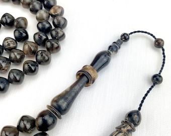 Buffalo Horn 100 Round Prayer Beads 8.5 mm