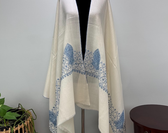 Taha Sandala Hand Embroidered Wool Shawl