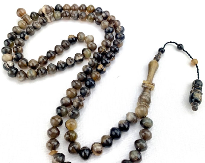 Buffalo Horn Round Prayer Beads 8 mm