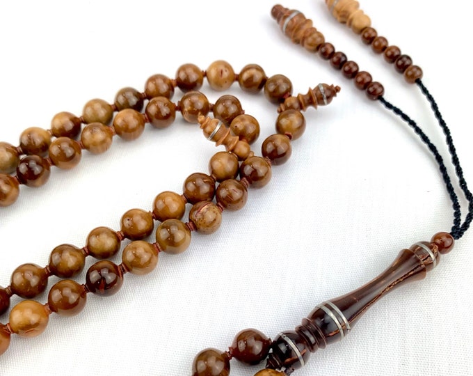 Kuka Special Round Prayer Beads 8 mm - Coquilla Nut