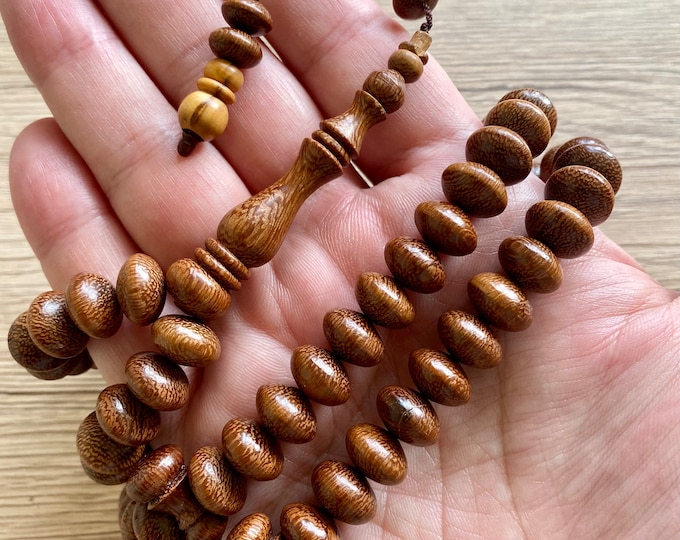 Large Disc Prayer Beads 12 mm - Sycamore