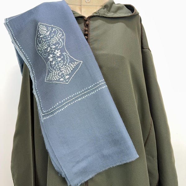 Zayn Sandala 手刺繍ウールショール - ピューター