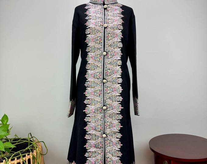 Ayse Exquisite Hand Embroidered Ladies Wool Jacket -Size M / EU 39-40/ US 8
