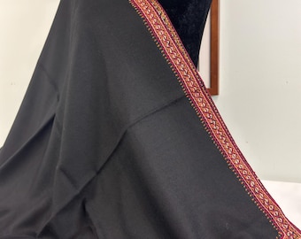Khas Border Hand Embroidered Wool Shawl