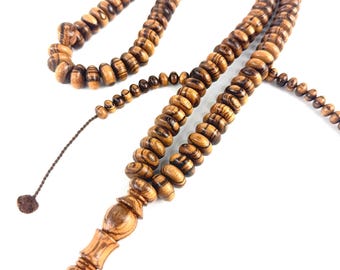 Darqawi Disc Prayer Beads 14 mm - Zebrawood