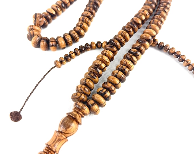 Darqawi Disc Prayer Beads 14 mm - Zebrawood