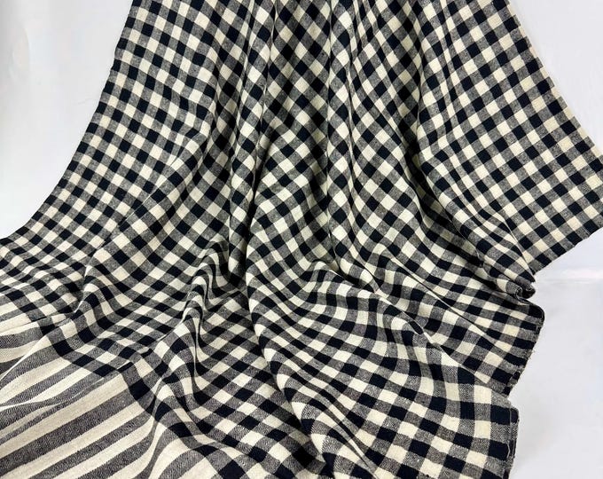 Check Handloom Cashmere Scarf - Porcelain White and Black